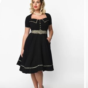 Black & Leopard Yael Swing Dress